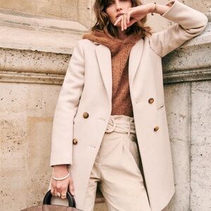 Sezane white/sand Johnson Sezane Wool Coat
